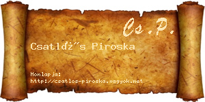 Csatlós Piroska névjegykártya