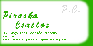 piroska csatlos business card